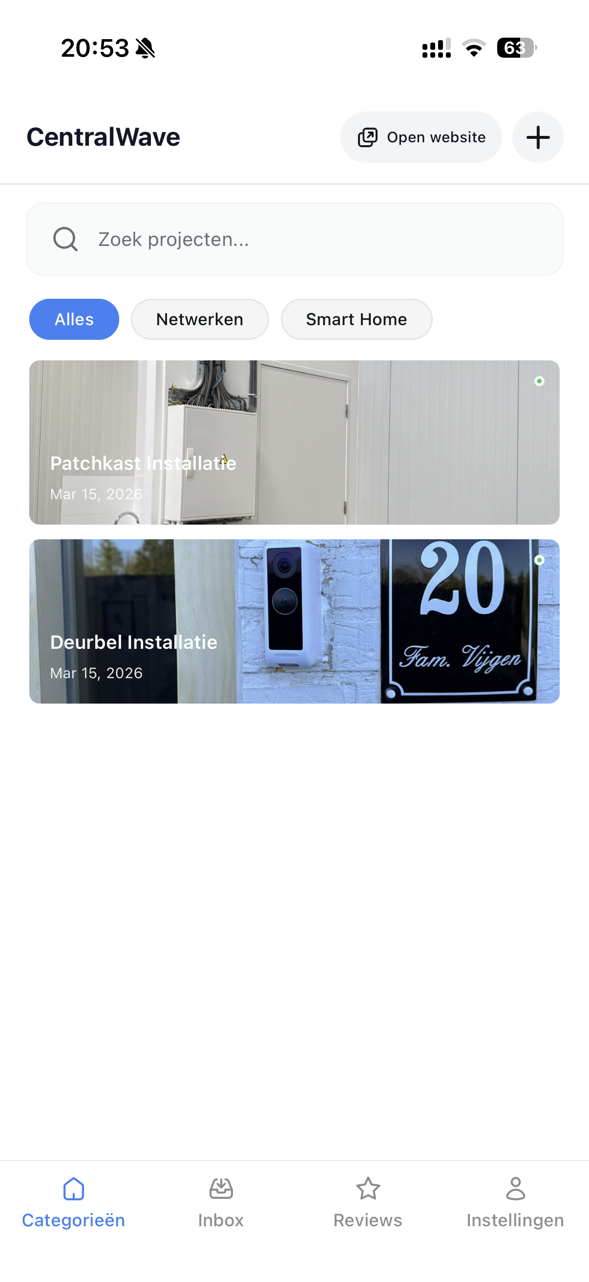 Klussy mobiele app voor projectbeheer