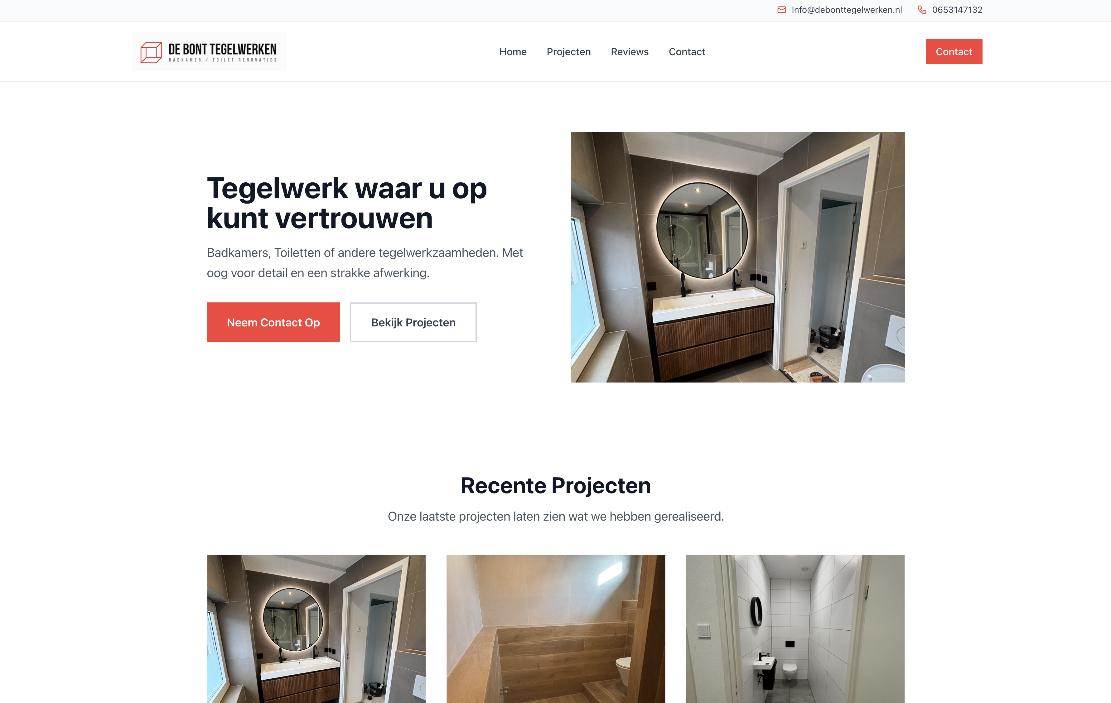 Voorbeeld van een Klussy website voor aannemers